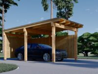 Carport mit L-förmiger Wand,  6x6m