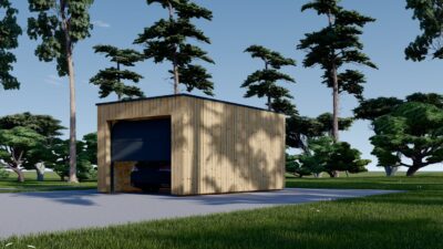 Holzgarage mit Flachdach(34mm + Holzverschalung), 3,2x5,2m, 16,6m² – Bild 7