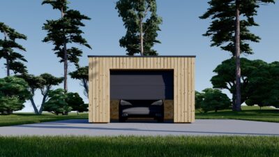 Holzgarage mit Flachdach mit 34mm + Holzverschalung, 4x6m, 24m² – Bild 3