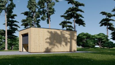 Holzgarage mit Flachdach mit 34mm + Holzverschalung, 4x6m, 24m² – Bild 4