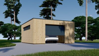 Holzgarage mit Flachdach (34mm + Holzverschalung), 5x6m, 30m² – Bild 2