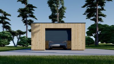 Holzgarage mit Flachdach (34mm + Holzverschalung), 5x6m, 30m² – Bild 5