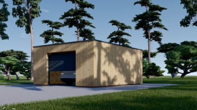 Holzgarage mit Flachdach (34mm + Holzverschalung), 5x6m, 30m² – Bild 3