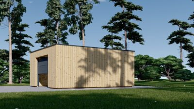 Holzgarage mit Flachdach (34mm + Holzverschalung), 5x6m, 30m² – Bild 6