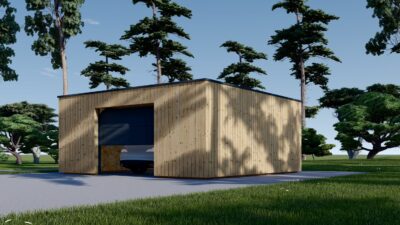 Holzgarage mit Flachdach (34mm + Holzverschalung), 6x6m, 36m² – Bild 2