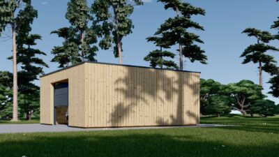 Holzgarage mit Flachdach (34mm + Holzverschalung), 6x6m, 36m² – Bild 5