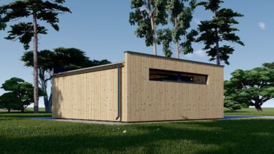 Holzgarage mit Flachdach (34mm + Holzverschalung), 6x6m, 36m² – Bild 7