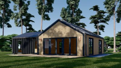 Holzhaus VALENTIN (Isoliert, 66 mm + Holzverschalung), 79 m² – Bild 3