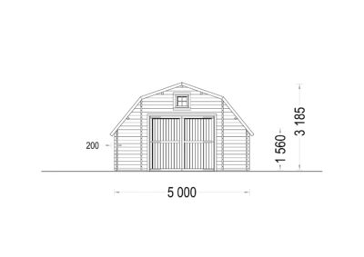 Holzgarage Kansas (44mm), 5x6m, 30m² – Bild 6