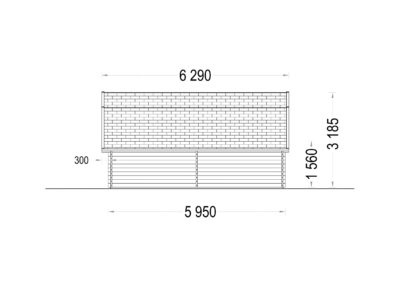 Holzgarage Kansas (44mm), 5x6m, 30m² – Bild 7