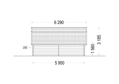 Holzgarage Kansas (44mm), 5x6m, 30m² – Bild 9