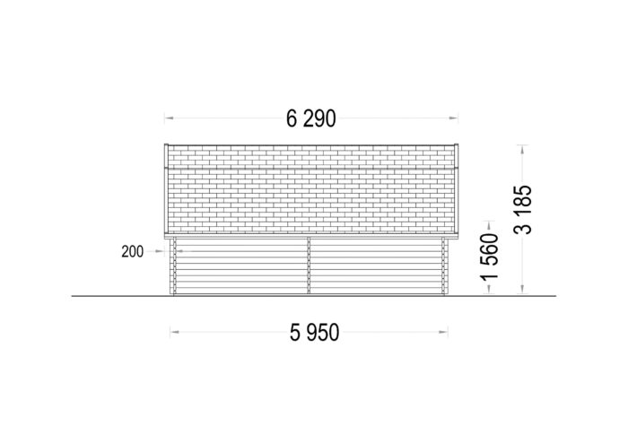 Holzgarage Kansas (44mm), 5x6m, 30m² – Bild 9