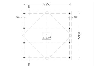 Doppelcarport aus Holz CLASSIC, 6x6 m, 36 m² – Bild 5