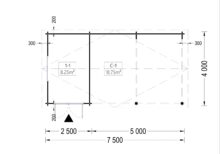 Carport aus Holz 4x5 m mit Schuppen und Seitenwand (44mm), 4x2.5m – Bild 8