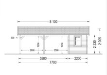 Carport aus Holz für 2 Autos mit Schuppen (44 mm), 5,5x6 m – Bild 9
