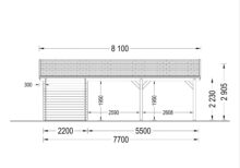 Carport aus Holz für 2 Autos mit Schuppen (44 mm), 5,5x6 m – Bild 6
