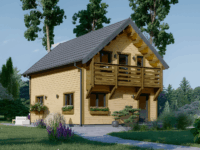 Holzhaus LISA (PREMIUM Isoliert, 66 mm + Holzverschalung), 80 m²