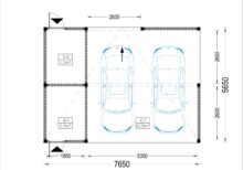 Carport aus Holz für 2 Autos mit Schuppen und Seitenwand, 7.6x5.6 m – Bild 8