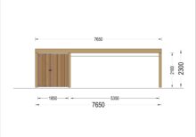 Carport aus Holz für 2 Autos mit Schuppen und Seitenwand, 7.6x5.6 m – Bild 9