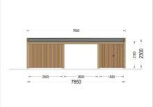 Carport aus Holz für 2 Autos mit Schuppen und Seitenwand, 7.6x5.6 m – Bild 11
