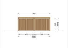 Carport aus Holz für 2 Autos mit Schuppen und Seitenwand, 7.6x5.6 m – Bild 7