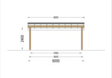 Carport Luna Duo für 2 Autos mit L-förmiger Wand  F, 6x6 m – Bild 8