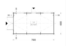 Einzelgarage aus Holz (44 mm), 4x7.5 m, 30 m² – Bild 7