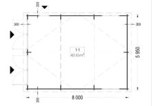 Doppelgarage aus Holz (44mm), 6x8 m, 48m² – Bild 6
