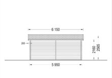 Doppelgarage aus Holz mit Pultdach (44mm) 6x6m, 36m² – Bild 9