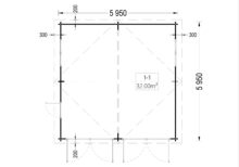 Doppelgarage aus Holz TWIN (44mm) 6x6m, 36m² – Bild 8