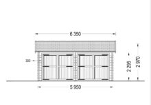 Doppelgarage aus Holz TWIN (44mm) 6x6m, 36m² – Bild 9