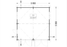 Doppelgarage aus Holz (44 mm) 6x6 m, 36 m² – Bild 7