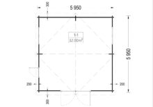 Einzelgarage aus Holz (44mm) 6x6m, 36m² Aktion – Bild 7