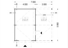 Einzelgarage (44mm) 4x6m mit Carport 3x6m – Bild 7