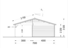 Einzelgarage (44mm) 4x6m mit Carport 3x6m – Bild 10