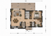 Holzhaus VALENTIN (Isoliert, 66 mm + Holzverschalung), 79 m² – Bild 6
