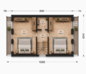 Holzhaus LISA (PREMIUM Isoliert, 66 mm + Holzverschalung), 80 m² – Bild 4