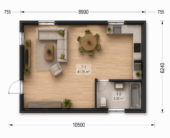 Holzhaus LISA (PREMIUM Isoliert, 66 mm + Holzverschalung), 80 m² – Bild 3