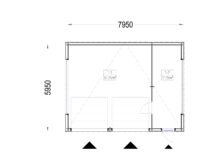 Holzgarage mit Flachdach Plus (34mm + Holzverschalung), 8x6m, 48m² – Bild 11