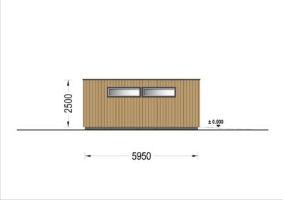 Holzgarage mit Flachdach Plus (34mm + Holzverschalung), 8x6m, 48m² – Bild 13