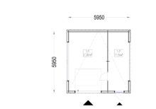 Holzgarage mit Flachdach Plus (34mm + Holzverschalung), 6x6m, 36m² – Bild 10