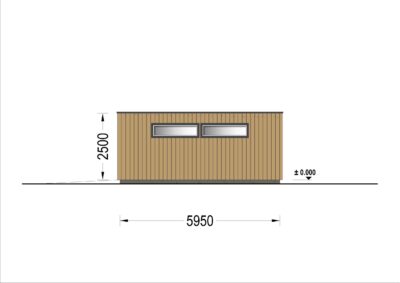 Holzgarage mit Flachdach Plus (34mm + Holzverschalung), 6x6m, 36m² – Bild 9