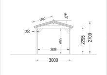 Carport aus Holz CLASSIC, 3x6 m, 18 m² – Bild 6