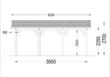 Carport aus Holz CLASSIC, 3x6 m, 18 m² – Bild 7