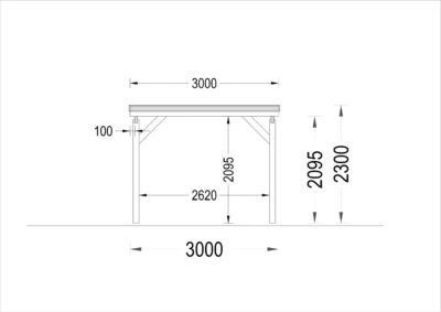 Carport aus Holz mit Flachdach, 3x6m, 18m² – Bild 9