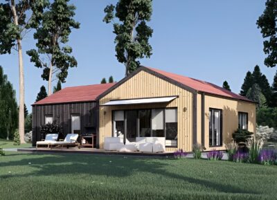 Holzhaus VALENTIN (Isoliert, 66 mm + Holzverschalung), 79 m²