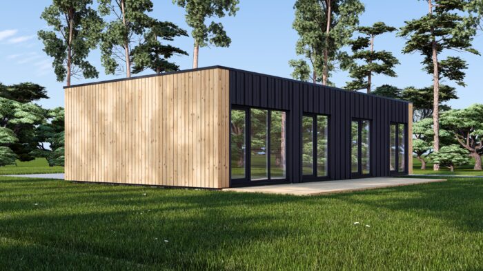 Holzhaus BERTA 2 (44 mm + Holzverschalung), 60 m² – Bild 2