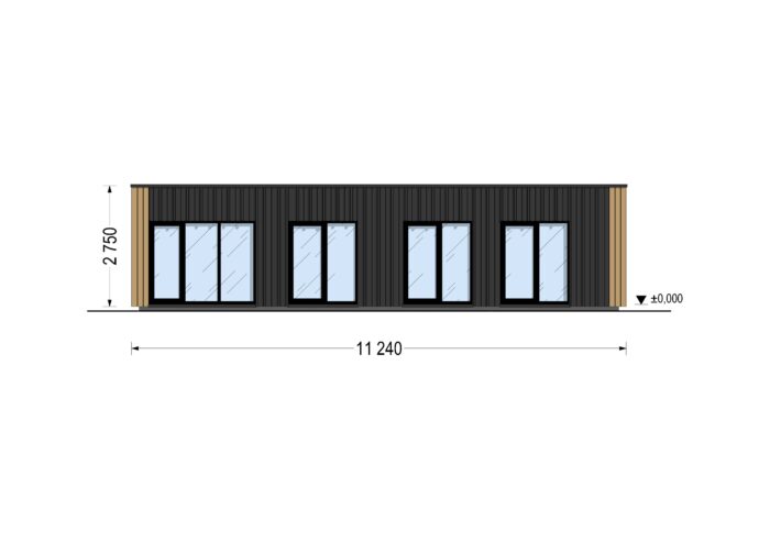 Holzhaus BERTA 2 (44 mm + Holzverschalung), 60 m² – Bild 12