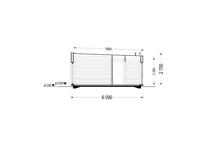 Holzhaus BERTA 2 (44 mm + Holzverschalung), 60 m² – Bild 11