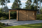 Gartenhaus LAURA mit Anbau (28 mm), 5.2x2.7 m, 7 m² + 7 m² – Bild 3